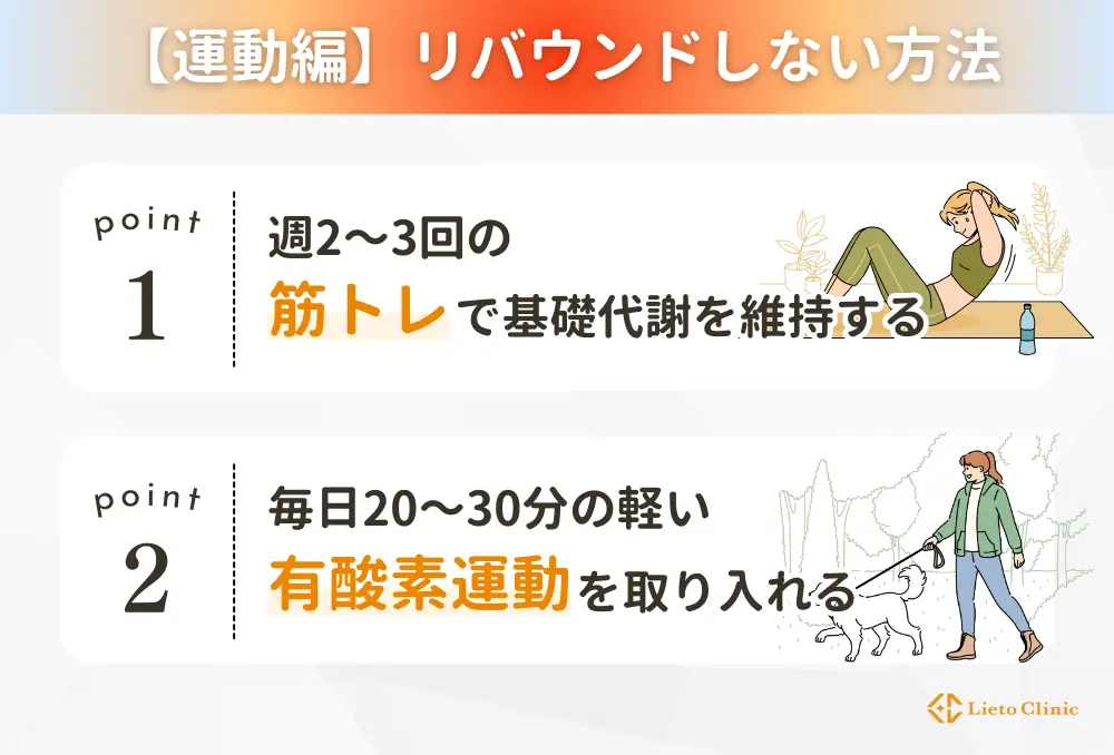 【運動編】リバウンドしない方法